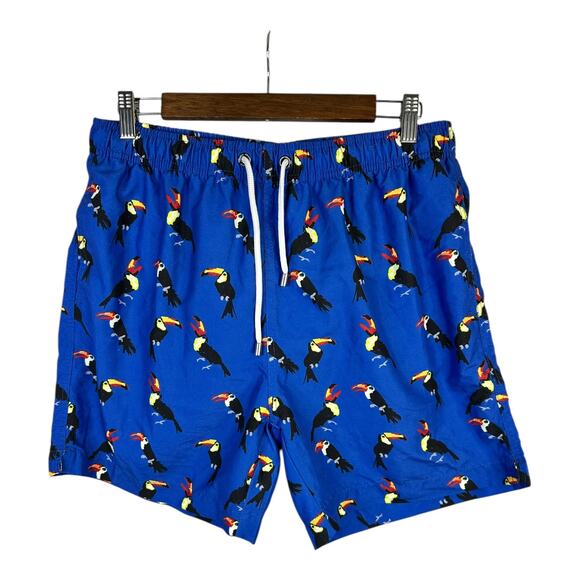 Franks Other - Franks Australia Mens size XL Toucan Print Swim Trunks Swim Suit Shorts Blue